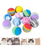 12 Pcs Cat Toys Balls Interactive Kitten Toys Rainbow Cat Balls Colorful Foam Balls for Pet Cat Kitten Dog Puppy Chase Training Sports Indoor Outdoor Activity Amusement Park - Buy Online on GoSupps.com