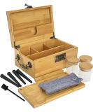 JIABOLANG Bamboo Box with Combination Lock & Accessories - Smell Proof Jars  Rolling Tray  Smell Proof Pouch - Family Organizer Set - Buy Online on GoSupps.com