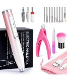 TsMADDTs Cordless Electric Nail Drill - Portable Efile Nail Drill for Acrylic with 12 Bits, Nail Clipper and Brush - Pink - Buy Online on GoSupps.com