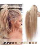 Buy Elailite Real Hair Ponytail Extensions 55cm 120g - Remy Smooth #12/613 Golden Brown & Bleached Blonde Hair Parts with Clamp - Buy Online on GoSupps.com