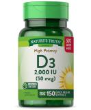 Nature's Truth Vitamin D3 | 2000 IU | 150 Softgels | High Potency | Non-GMO Gluten Free Supplement - Buy Online on GoSupps.com