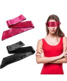 Molain Satin Eye Masks - Soft Adjustable Sleep Mask for Travel & Meditation (2 Pcs Black & Red - Buy Online on GoSupps.com