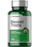 Blessed Thistle 1600mg Capsules - Max Potency for Breastfeeding - Non-GMO, Gluten Free Herb Supplement | 150 Count by Horbaach - Buy Online on GoSupps.com