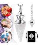 Stone Crystal Fortune Teller Clock - White Quartz Radiesthesia Pendulum - 10g | International Shipping Available - Buy Online on GoSupps.com