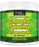 Premium Chlorella Spirulina Powder - 85 Servings - Non-GMO - Sunlight Grown - Deep Green Color - Cracked Cell Wall - High Protein - Alkalizing - Vegan Capsules - Mountain Water - 170g - Buy Online on GoSupps.com