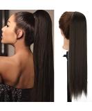 Clip-in Dark Brown Ponytail Extension - Long Smooth 24-Inch Hairpiece | Natural Braid Wrap 071G - Buy Online on GoSupps.com