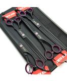 8.0 inches Professional Dog Grooming Scissors Set Straight & thinning & Curved & chunkers with Comb in 1 Set (Black) - Buy Online on GoSupps.com