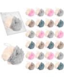 24 Pack Travel Loofah - Mini 4" Shower Poufs Individually Wrapped Bath Sponges in Multicolor for Easy Travel - Buy Online on GoSupps.com