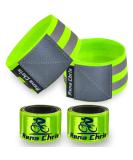 High Visibility Reflective Bands for Wrist, Arm, Ankle, Leg - Green (4 Pack) | Safety Gear for Night Walking, Cycling, Running - Large Reflective Surface - Buy Online on GoSupps.com