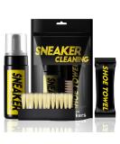 White Shoe Cleaner - Shoe Cleaning Kit - 150ml Shoe Cleaning Foam with Brush and Towel - White Trainer Cleaner - Shoe Cleaning Kit for Removing Stains and Dirt - Work on Most Shoes - Buy Online on GoSupps.com