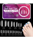 AIMeili 550 Pieces Clear Transparent False Toe Nails - Full Cover Artificial Toenail Tips with Storage Box - Buy Online on GoSupps.com