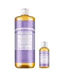 Dr. Bronner's Lavender Castile Liquid Soap Bundle - 32 oz. and 2 oz. Travel Size - Buy Online on GoSupps.com