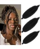 LEEVE 20 Inch Springy Twist Hair - Pre-Separated 3 Packs for Marley Locs & Braiding | Afro Kinky Extensions (1B) - Buy Online on GoSupps.com