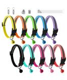 Buy Magrimaxio 10-Piece Adjustable Cat Collars | Personalized Reflective Collars with Safety Clasp & Bell | International Shipping - Buy Online on GoSupps.com