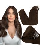 Hetto Microring Extensions - Real Brown Remy Hair Smooth 40cm & 50cm Dark Brown #4 - International Shipping Available - Buy Online on GoSupps.com