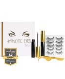 Shop Hypnotic Eyes Magnetic Eyelashes Set - 5 Pairs 3D Natural Look with Eyeliner & Pliers | Reusable Handmade Beauty - Buy Online on GoSupps.com