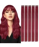 Runature Burgundy Clip-In Extensions - 55cm Remy Real Hair Smooth & Stylish | Premium Hair Recovery 25g #Burgundy - Buy Online on GoSupps.com