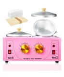 Professional Double Wax Warmer Machine for Hair Removal | Electric Wax Heater for Paraffin Spa | 100 Waxing Cloth & 50 Wooden Sticks | Pink - Buy Online on GoSupps.com