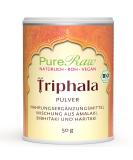 Organic Triphala Powder - Raw Vegan Ayurvedic Blend | 50g Amalaki Haritaki & Bibhitaki | Pureeraw - Indian Spices for Ayurveda Nutrition - Buy Online on GoSupps.com