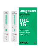 2 Pack - DrugExam 15 ng/mL THC Single Panel Drug Test Kit - Made in USA, Extra Sensitive Marijuana Drug Test for Any Form of THC Detection - Buy Online on GoSupps.com