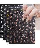 Cherry Blossoms 3D Nail Art Stickers - Self-Adhesive Spring Design for Women, Girls, and Kids - 4 Sheets - Buy Online on GoSupps.com