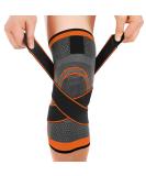 DCF Knee Braces & Sleeves for Men & Women | Knee Pain Relief Compression Support for Sports Running Weightlifting | 3XL Orange - Buy Online on GoSupps.com
