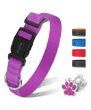 Reflective Padded Dog Collar for Small & Large Dogs - Adjustable Soft Neoprene in Purple (25-35cm) | PCEOTLLAR - Buy Online on GoSupps.com