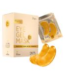 24k Gold Under Eye Mask - Reduce Puffiness Wrinkles & Dark Circles | 20 Pairs Gel Patches with Vitamin E & Collagen - Buy Online on GoSupps.com