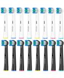 Wokuqiu Attachment Brushes for Oral-B Electric Toothbrush - 16 Precision Replacement Brush Heads Compatible with Smart Vitality Genius Triumph Teen & Kids - 8 White & 8 Black - Buy Online on GoSupps.com