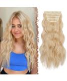 Feshfen Clip In Hair Extensions - 50cm Blonde Wavy 4PCs 180g Synthetic Hair for Women - Buy Online on GoSupps.com