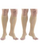 Truform Surgical Stockings | 18 mmHg Compression | Knee High | Open Toe | Beige | X-Large (Pack of 2) - International Shipping Available - Buy Online on GoSupps.com