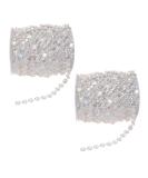 Acrylic Clear Crystal Beads Diamond Garland Strands - 2 Pack of 99 Ft/33 Yards for DIY Doorway Curtain Wedding Party Decorations - Buy Online on GoSupps.com