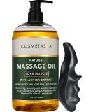 Cosmetasa Sore Muscle Massage Oil & Massager - Soothes Muscle & Joint Pain with Arnica, Peppermint, Chamomile & Lavender Oil 8.8oz - Buy Online on GoSupps.com