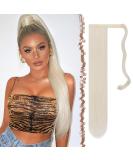 Platinum Blond 60 cm Synthetic Hair Extensions - Long Smooth Ponytail Braid for Women & Girls - Buy Online on GoSupps.com