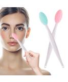 SculptZen 2 Pcs Soft Silicone Exfoliating Lip Scrub Brush Double Sided Cleaning Nose Blackhead Lip Brush Deep Cleansing Lip and Nose Brush Tool Portable Small Lip Brush for Home Travel - Buy Online on GoSupps.com