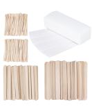 400Pcs Wax Strips Sticks Kit - Wooden Wax Applicator Sticks and Non-Woven Paper Strips for Hair Removal - Buy Online on GoSupps.com