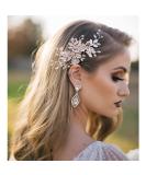 Smavles Wedding Hair Clipping Strass - Bridal Accessories - Silver & Rose Gold Flower Crystal Headdress for Women & Girls - Buy Online on GoSupps.com
