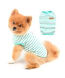 Paidful British Dog Shirt - Striped Cat Vest Soft Cotton T-Shirt for Boys Summer Puppy Clothing Breathable Tank Tops XL (Green) - Chihuahua & Yorkie Fashion - Buy Online on GoSupps.com