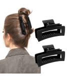 Matte Square Claw Clips 3.5 Inch - Strong Hold Non-Slip Hair Clamps for Women Girls - Set of 2 Black Medium Hair Styling Accessories - Buy Online on GoSupps.com