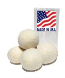 Set of 4 Handmade Wool Dryer Balls - Natural & Unscented - Made in USA - Buy Online on GoSupps.com