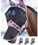 Harrison Howard CareMaster Horse Fly Mask - Long Nose & Ears UV Protection Tribal Diamond Design (Medium) - Buy Online on GoSupps.com