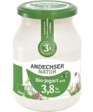 Andechser Natur Bio Jogurt 3.8% - Mild Natural Yogurt (Pack of 6 x 500g) | Buy Internationally - Buy Online on GoSupps.com