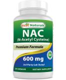Best Naturals NAC 600mg 120 Capsules - Powerful Antioxidant Supplement - Buy Online on GoSupps.com