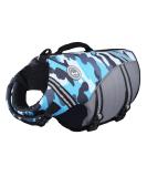 Vivaglory Camo Blue Dog Life Jacket - Durable Adjustable Floatation for Large Dogs (Chest 66-79 cm) - Excellent Buoyancy & Safe Fastening System - Buy Online on GoSupps.com