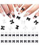 300stk Butterfly Pearl Nail Charms - 3D Black & White Bow Knot Decorations for Women & Girls - Acrylic Nail Art - Buy Online on GoSupps.com
