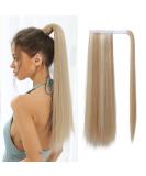 Buy Oufei 24-Inch Blonde Long Straight Synthetic Ponytail Extension with Velcro Fastener - Natural Look for Women - Buy Online on GoSupps.com