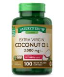 Nature's Truth Extra Virgin Coconut Oil 2000mg - 100 Count - Buy Online on GoSupps.com