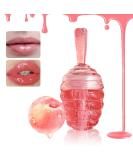 Hydrating Peach Lip Oil - Plumping Gloss Long Lasting Nourishing Care Non-Sticky Lip Glow - Perfect Gift for Women - Buy Online on GoSupps.com