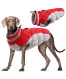 Kuoser Waterproof Dog Coat - Cold Weather Jacket for Small Medium & Large Dogs | Fleece Lined Reflective Pet Sweater - Cozy Winter Vest in Red - Buy Online on GoSupps.com