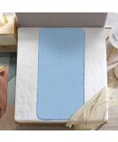 Non-Slip Waterproof Hospital Bed Pad 34x76 Inch - Washable Incontinence Cover for Kids, Elderly, Seniors - Single Blue Mattress Protector - Buy Online on GoSupps.com